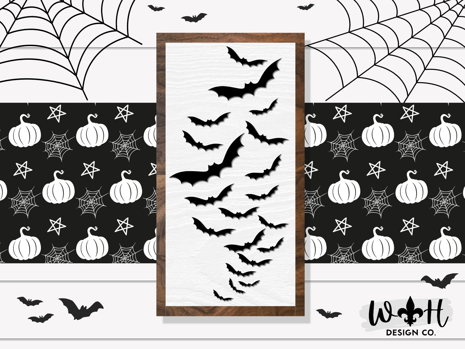 Swarming Bat Wood Sign - Spooky Halloween Farmhouse Frame Sign - Witchy Mantel Decor - Coffee Bar Sign - Home and Entryway - Goth Wall Art