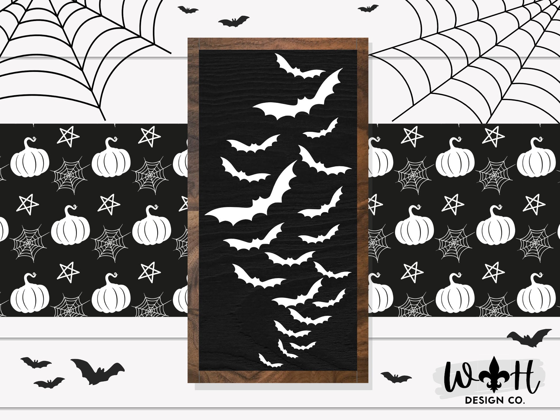 Swarming Bat Wood Sign - Spooky Halloween Farmhouse Frame Sign - Witchy Mantel Decor - Coffee Bar Sign - Home and Entryway - Goth Wall Art