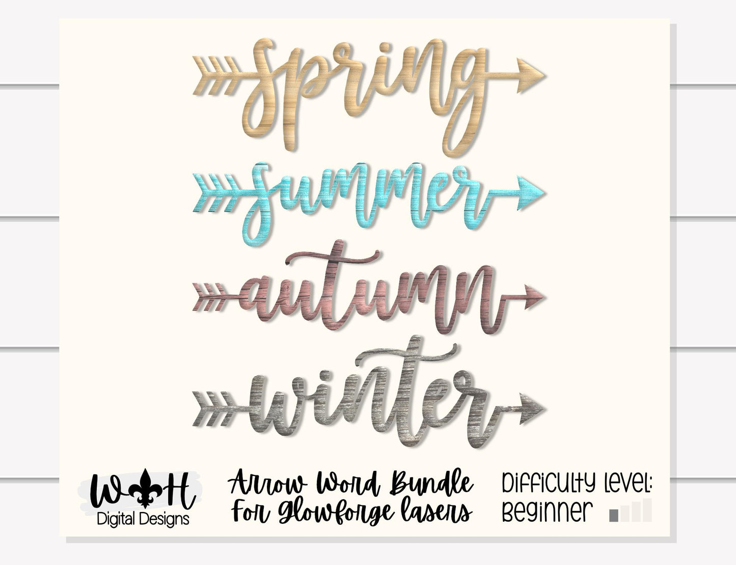 Four Seasons - Spring Summer Autumn Winter Arrows - Place Settings - Files for Sign Making - SVG Cut File For Glowforge - Digital File