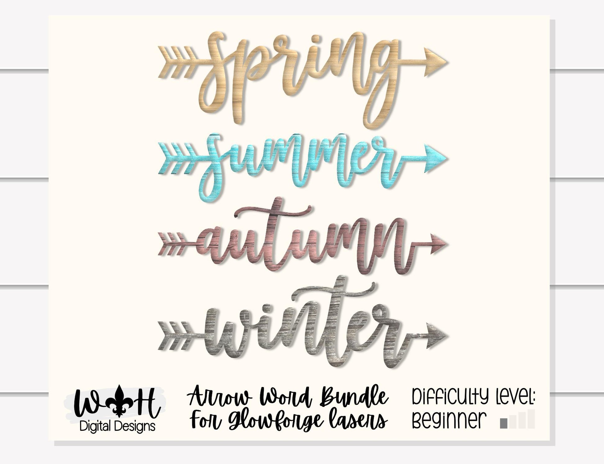 Four Seasons - Spring Summer Autumn Winter Arrows - Place Settings - Files for Sign Making - SVG Cut File For Glowforge - Digital File