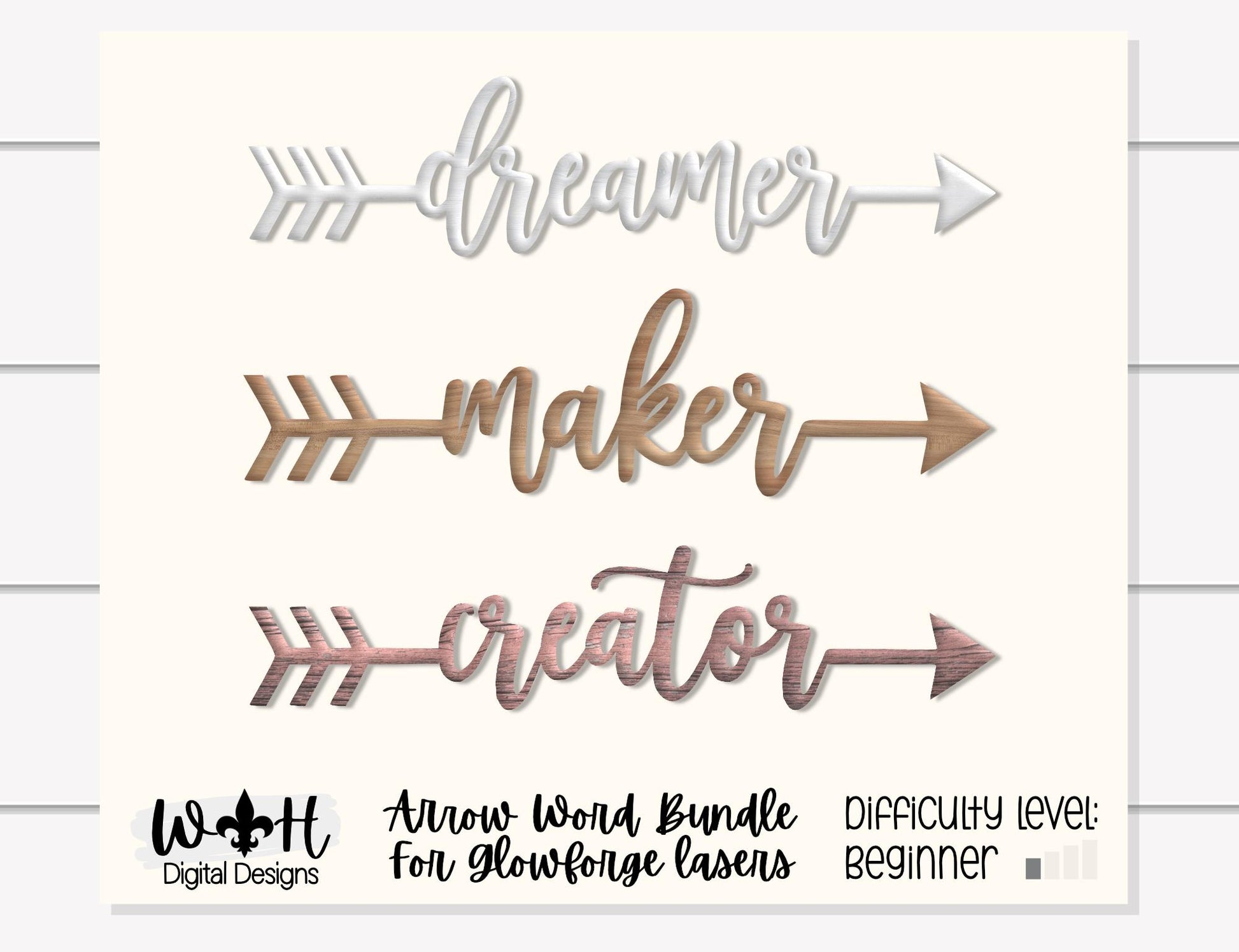Dreamer, Maker, Creator - Welded Arrow Words - Files for Sign Making - SVG Cut File For Glowforge - Digital File