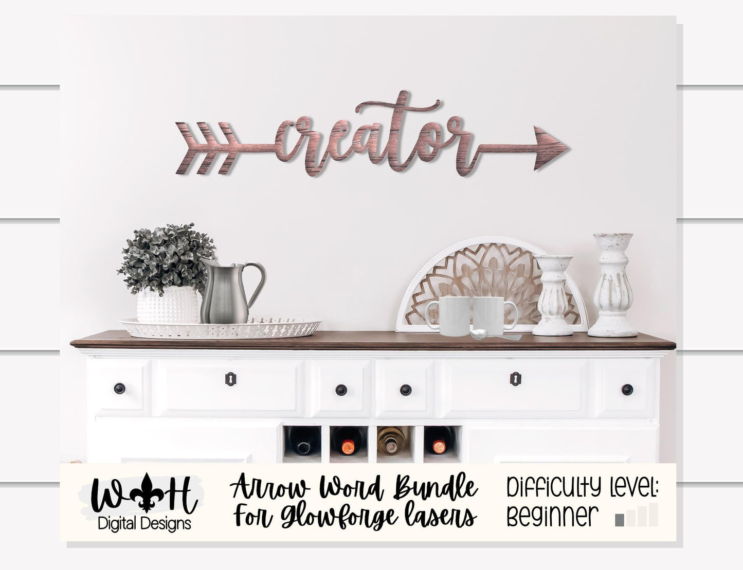 Dreamer, Maker, Creator - Welded Arrow Words - Files for Sign Making - SVG Cut File For Glowforge - Digital File