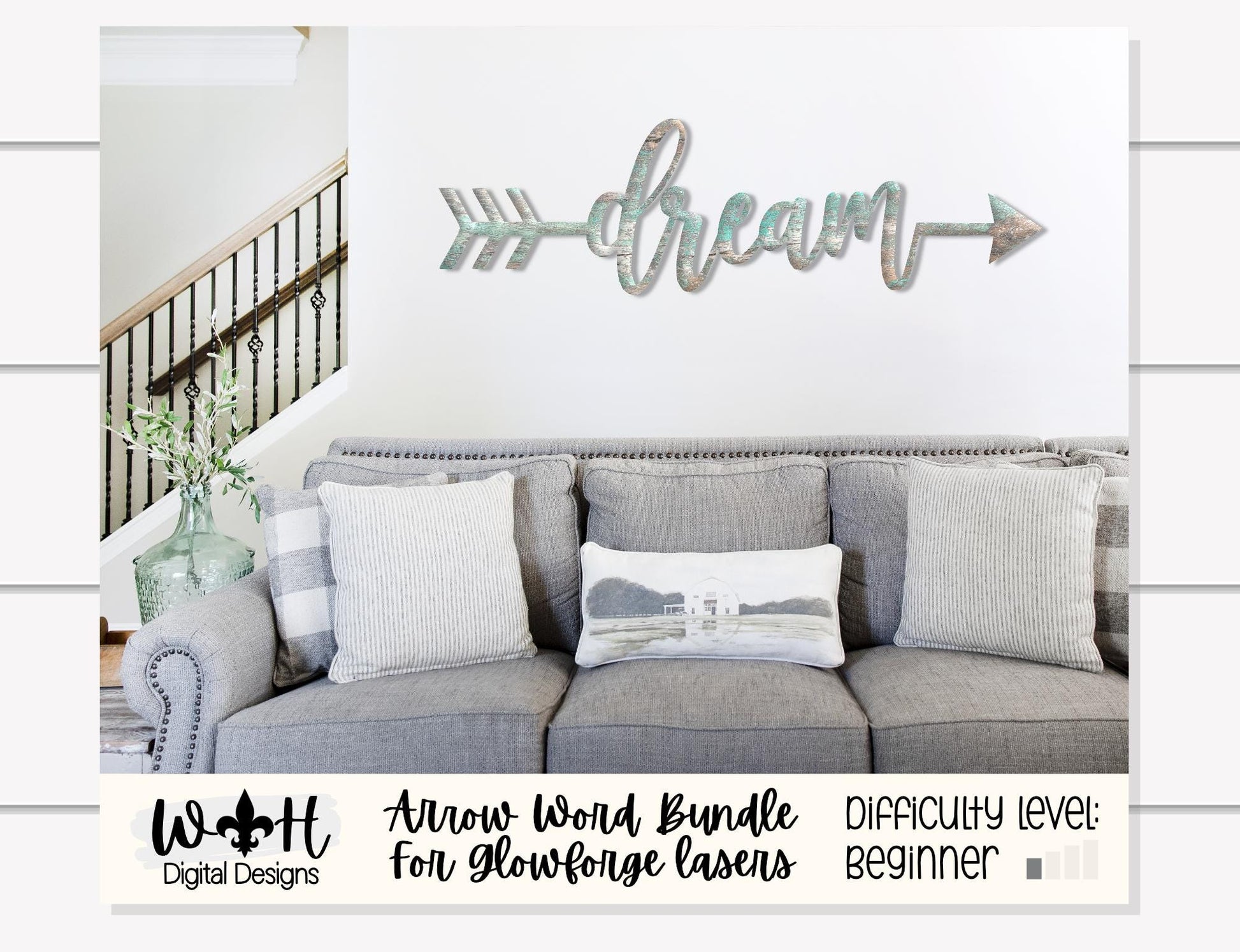 Dream, Make, Create - Welded Arrow Words - Files for Sign Making - SVG Cut File For Glowforge - Digital File