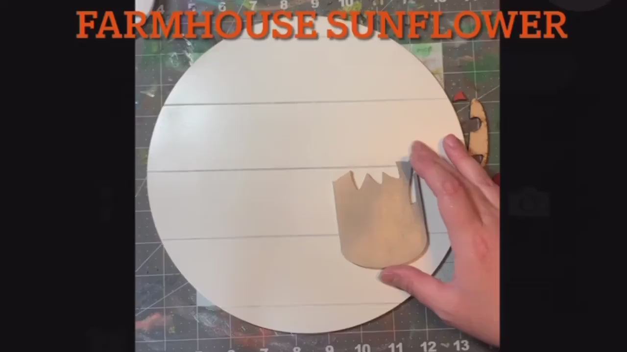 DIGITAL FILE - Farmhouse Sunflower - Fall Foliage - Rustic Seasonal Floral Round - Files for Sign Making - SVG Cut File For Glowforge