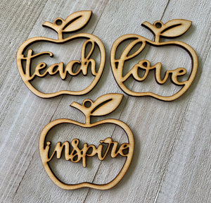 Teacher Appreciation Apple Ornament Set - Wright House Designs