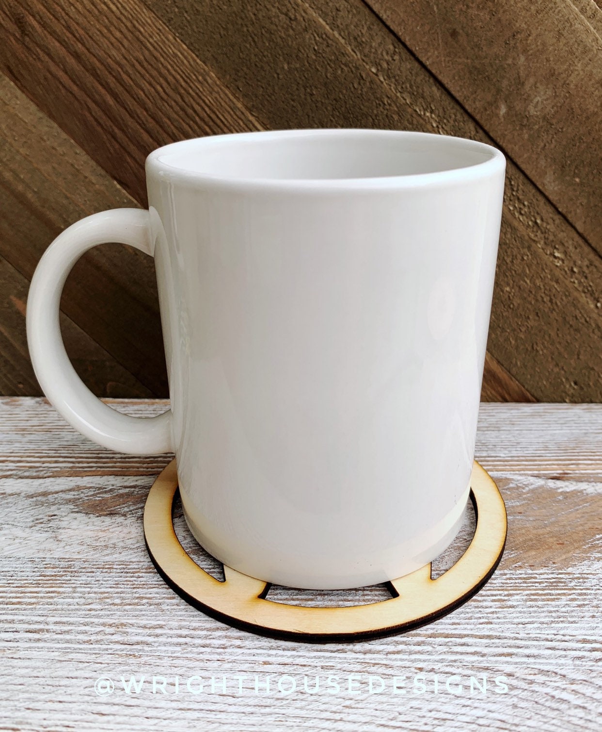 Cut Out Wooden Coffee Coaster - Personalized Monogram Initial – Coffee and Tea Enthusiast Table Accessories Gift
