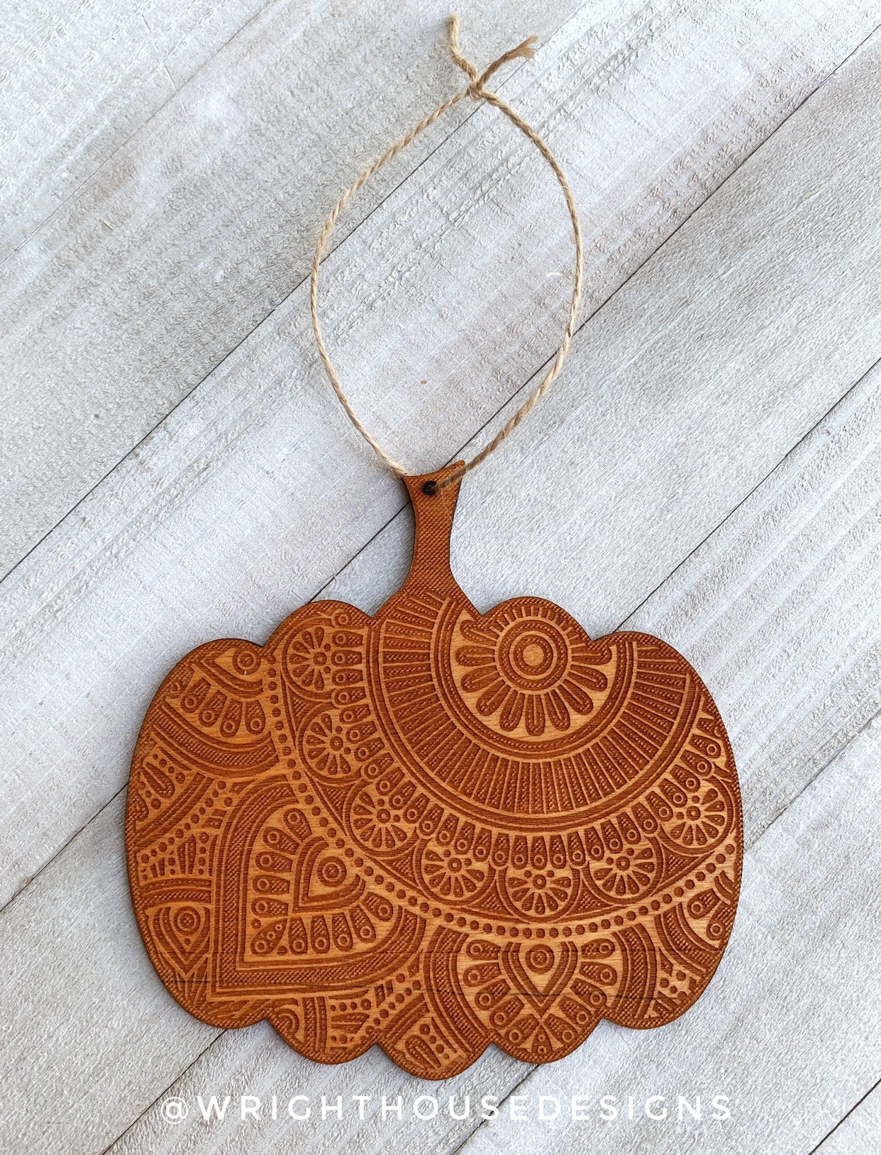 Wooden Arabesque Pumpkins - C02 Laser Engraved - Wall Ornament and Accents - Autumn Decor - Fall Decor - Halloween Decor - Pumpkin Season - Wright House Designs