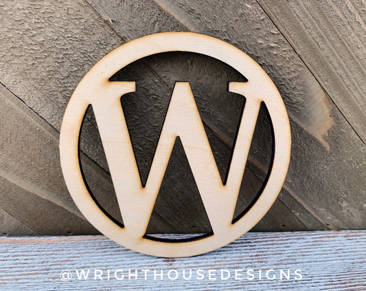 Cut Out Wooden Coffee Coaster - Personalized Monogram Initial – Coffee and Tea Enthusiast Table Accessories Gift