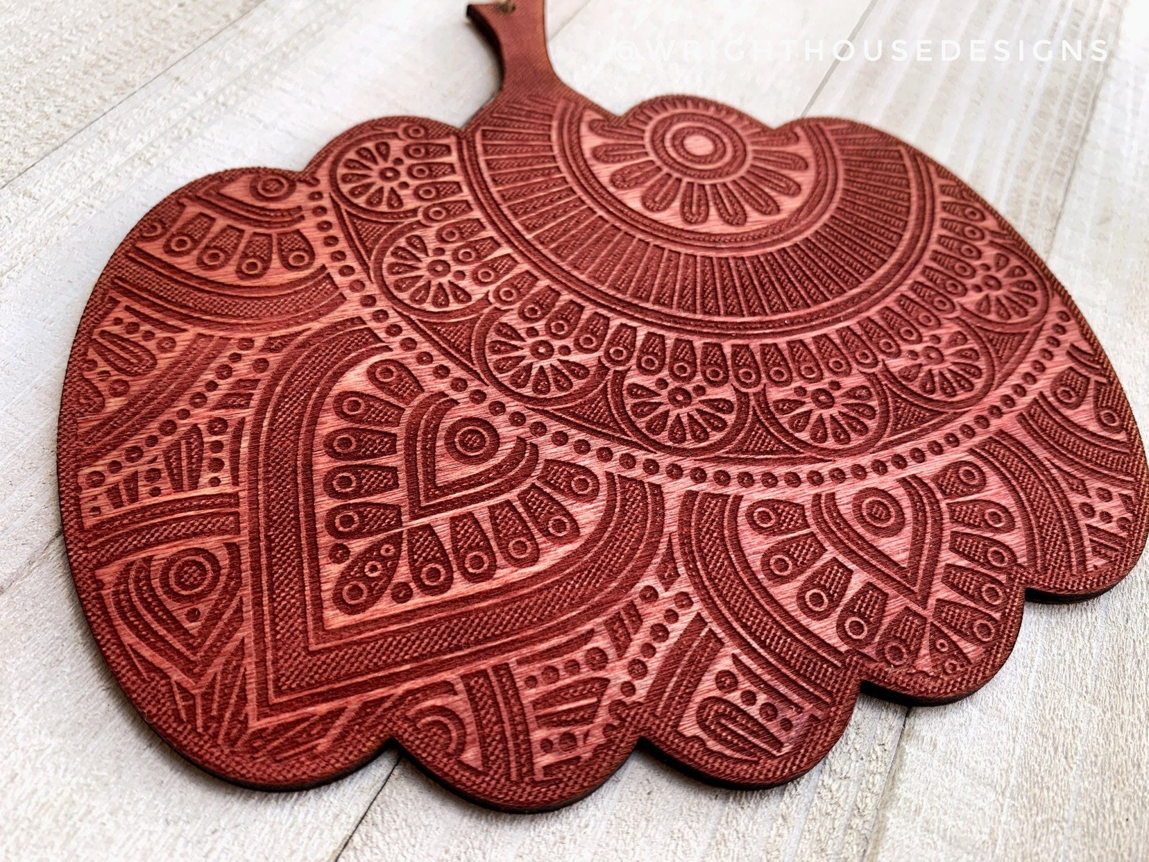 Wooden Arabesque Pumpkins - C02 Laser Engraved - Wall Ornament and Accents - Autumn Decor - Fall Decor - Halloween Decor - Pumpkin Season - Wright House Designs