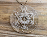 Load image into Gallery viewer, Metatron Cube - Crystal Grid - Sun Catcher - Clear Acrylic Ornament
