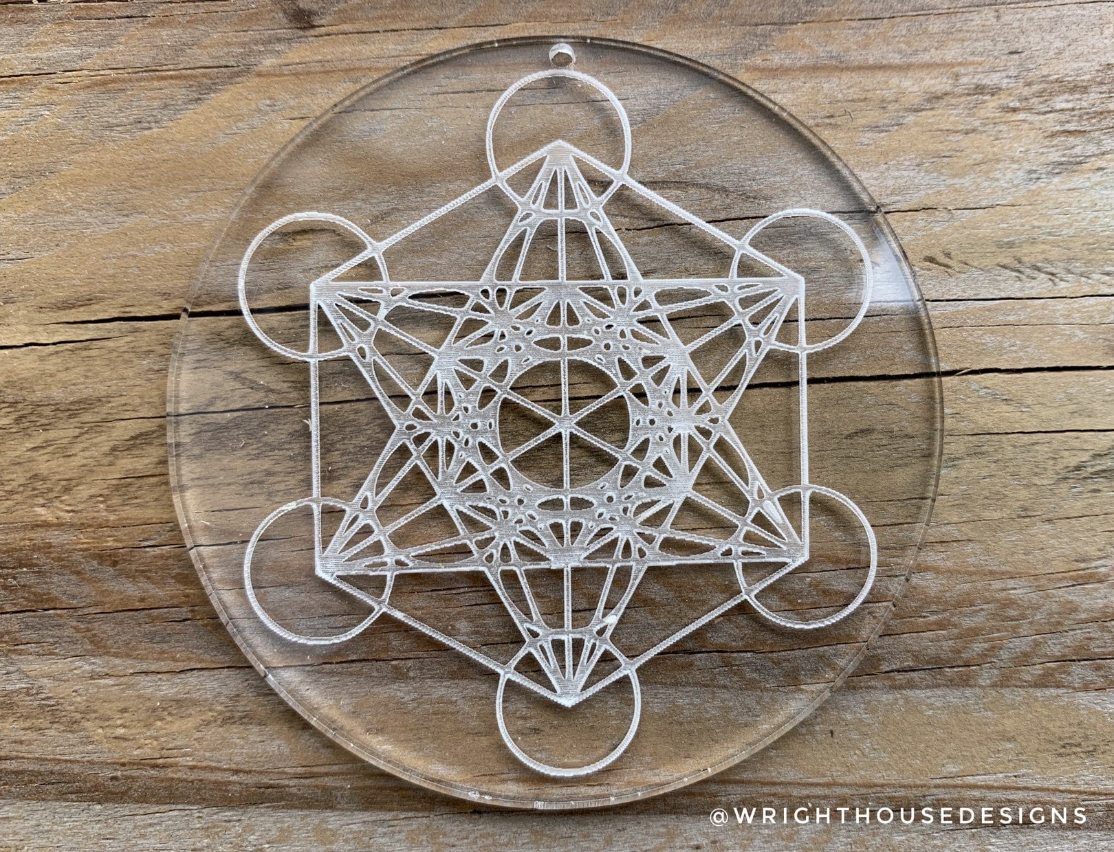 Metatron Cube - Crystal Grid - Sun Catcher - Clear Acrylic Ornament