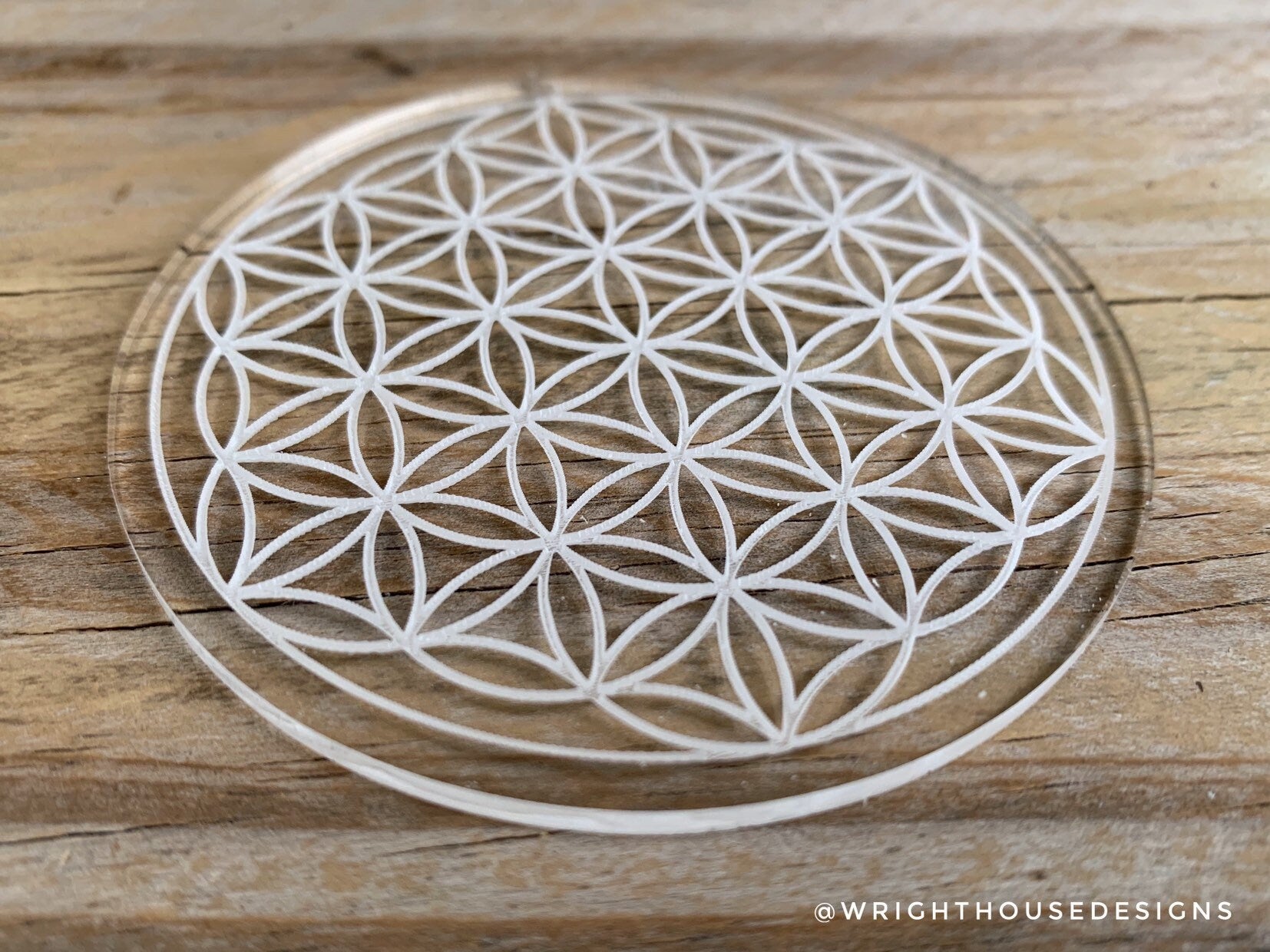 Flower of Life - Geometric Shape - Crystal Grid - Sun Catcher - Clear Acrylic Ornament