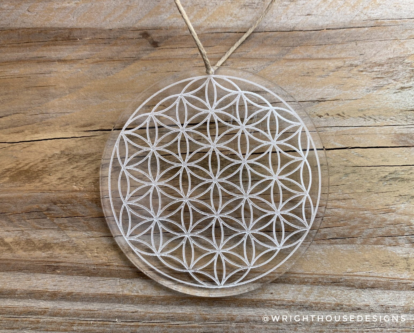 Flower of Life - Geometric Shape - Crystal Grid - Sun Catcher - Clear Acrylic Ornament