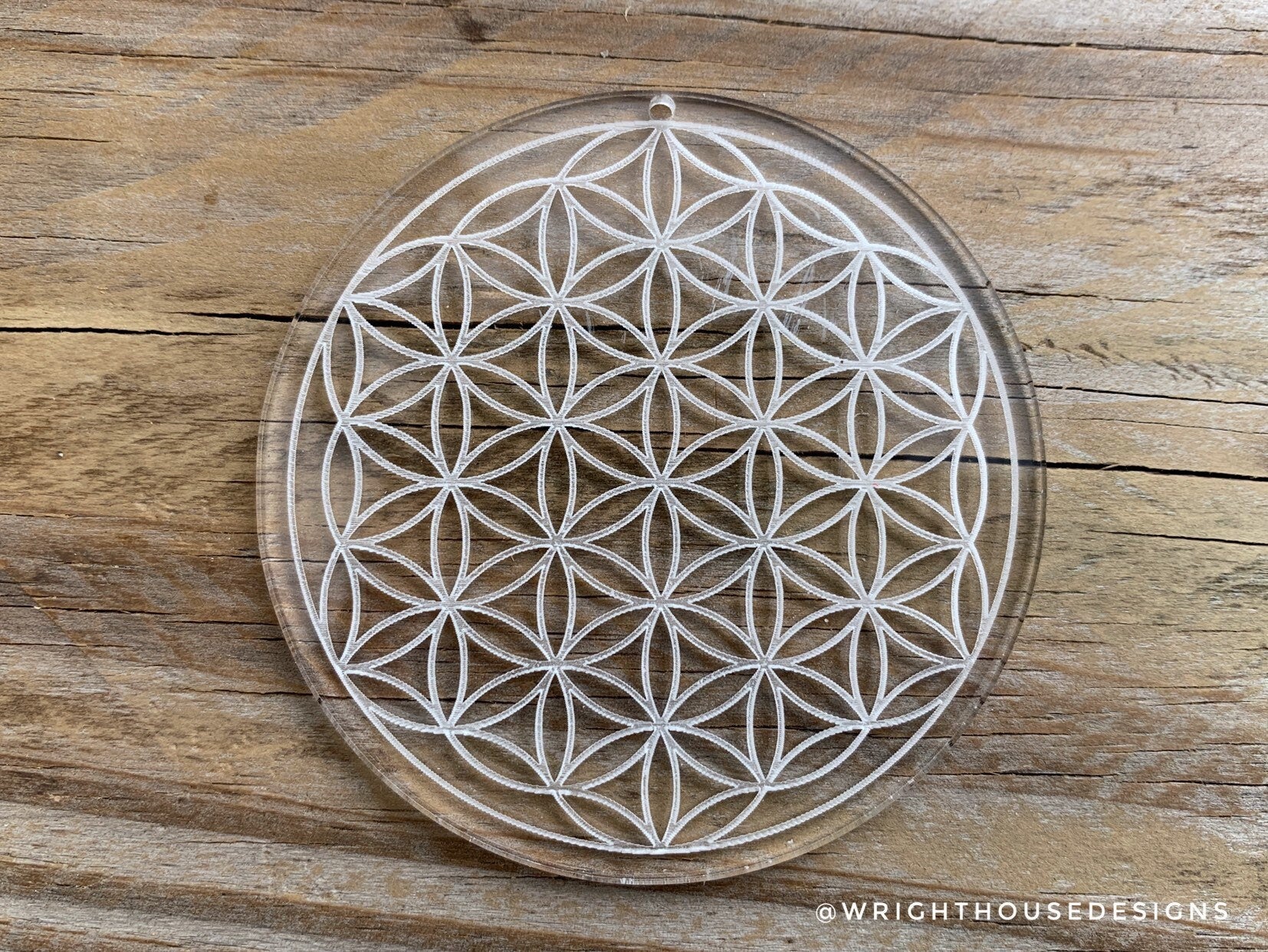 Flower of Life - Geometric Shape - Crystal Grid - Sun Catcher - Clear Acrylic Ornament