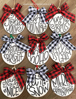 Load image into Gallery viewer, Hand Lettered Christmas - Vinyl - Round Christmas Tree Ball Ornament Sets
