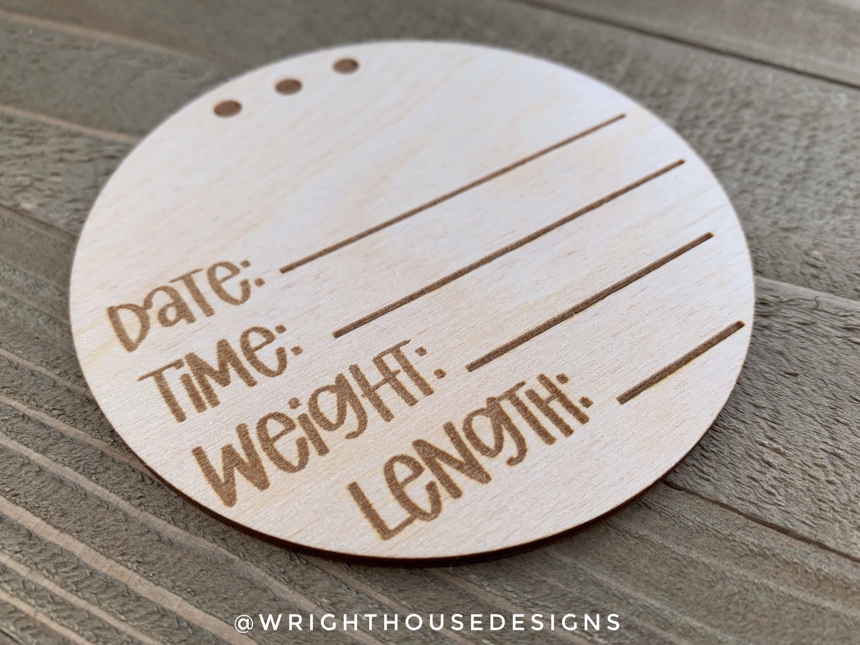 Baby Birth Stats - Newborn Vitals - Name Announcement - Personalized Newborn Nursery Wooden Round - Baby Milestone Keepsake