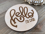 Load image into Gallery viewer, Personalized Newborn Name Announcement - Baby Birth Stats - Nursery Wooden Round - Baby Milestone Keepsake
