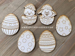 Load image into Gallery viewer, Kid&#39;s Mess Free Laser Cut Easter Eggs - DIY Wooden Peel and Paint Craft - Easter Basket Fillers - Easter Bunny Gifts - Spring Gift Bag Tags
