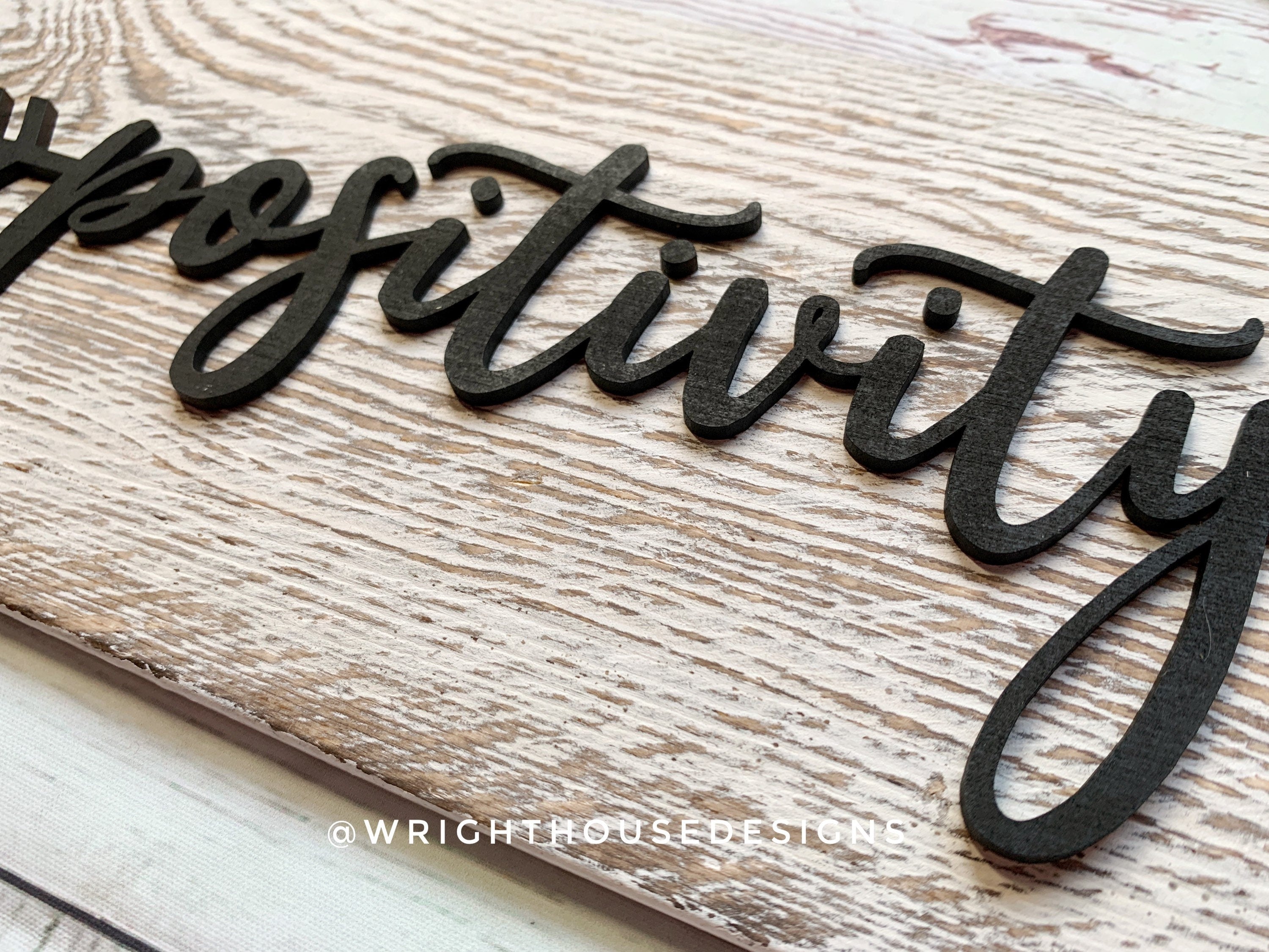 Positivity Arrow Word Art - Rustic Farmhouse - Whitewash Reclaimed Wood Plank Board Sign - Wooden Wall Art - Home Decor and She Shed Signs
