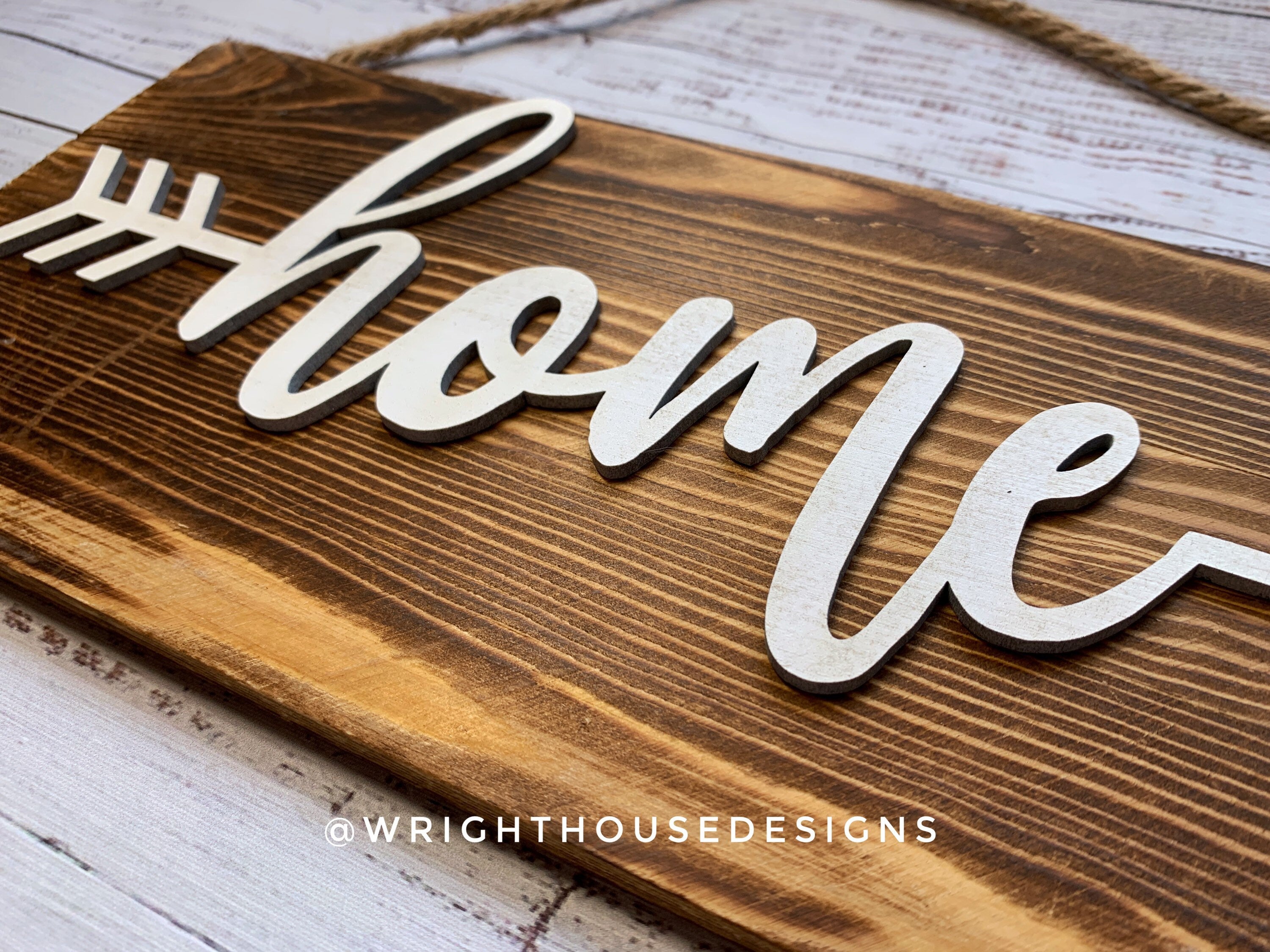 Home Arrow Word Art - Rustic Farmhouse - Reclaimed Pallet Plank Board Sign - Wooden Wall Art - Bookshelf Decor and She Shed Signs