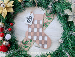 Load image into Gallery viewer, Buffalo Plaid Monogram Stocking - Personalized Christmas Tree Ornament
