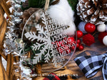 Load image into Gallery viewer, Snowflake - Joy Love Friends Believe - Laser Engraved Acrylic Christmas Tree Ornament
