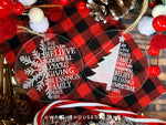 Load image into Gallery viewer, Snowflake and Christmas Tree Set - Joy Love Friends Believe - Laser Engraved Acrylic Christmas Tree Ornaments
