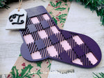 Load image into Gallery viewer, Buffalo Plaid Monogram Stocking - Personalized Christmas Tree Ornament

