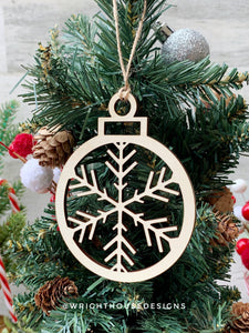Wooden Snowflake - Christmas Tree Ornaments - Winter Decorations
