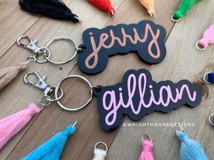 Personalized Tassel Acrylic Keychain - Mother's Day- Father's Day  - Gift For Her - Gift For Him