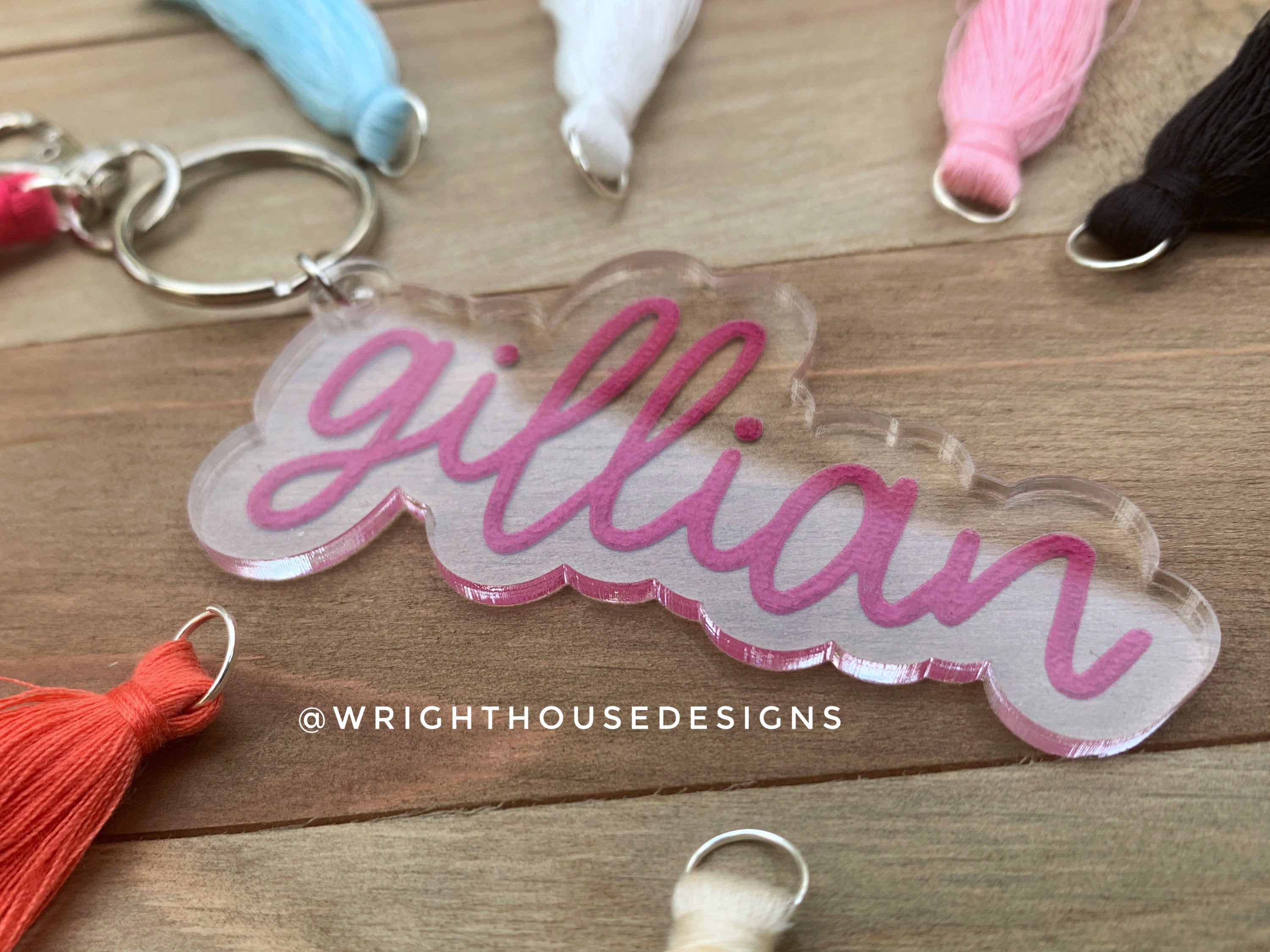 Personalized Name Acrylic Tassel Keychain - Mother's Day - Gift For Her - Gift For Friends