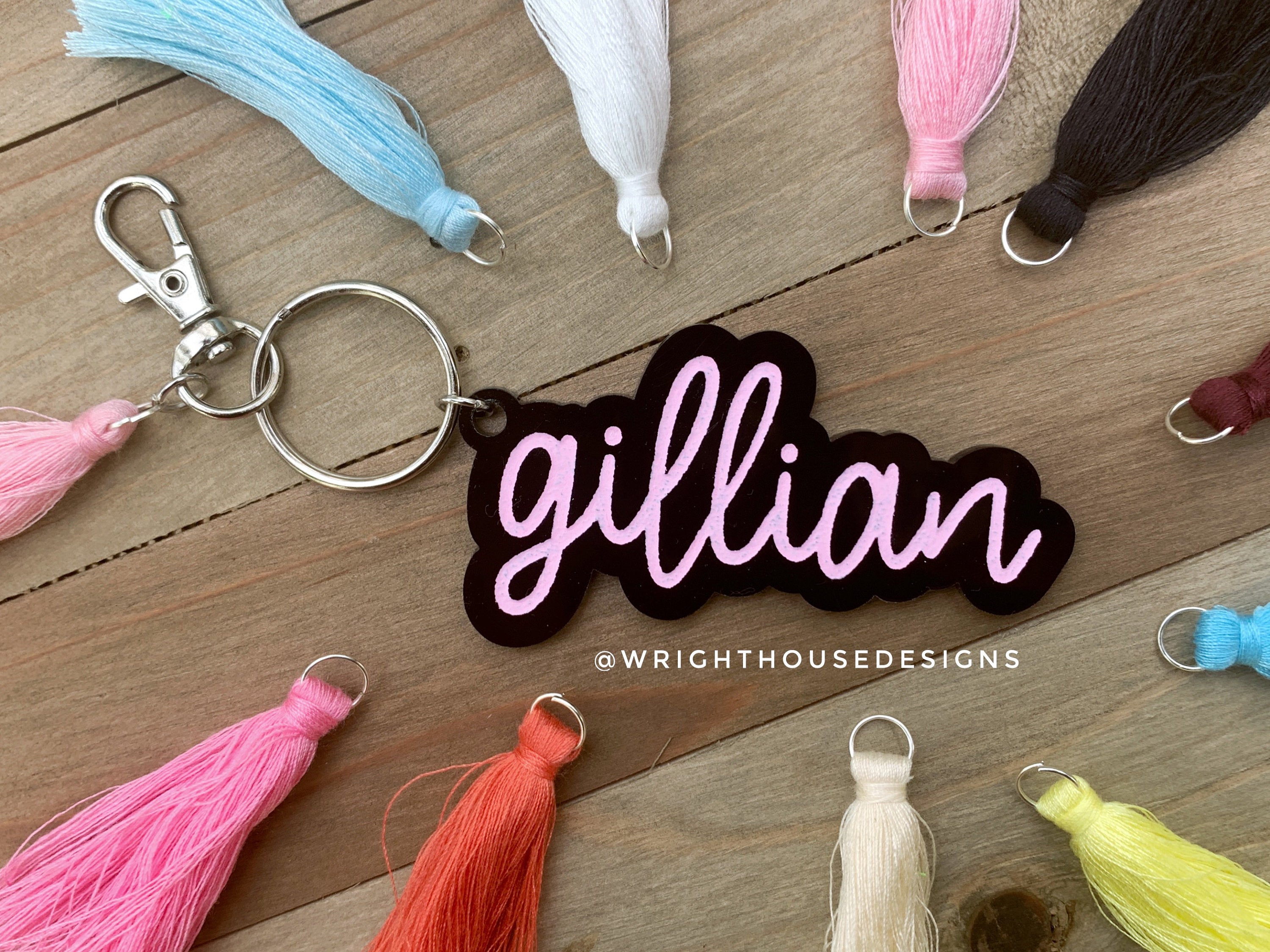 Personalized Name Acrylic Tassel Keychain - Mother's Day - Gift For Her - Gift For Friends