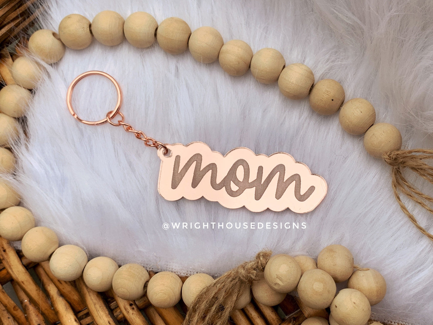 Mom Engraved Mirrored Acrylic Keychain - Customized - Mother's Day Presen - Gift For Her - From The Kids