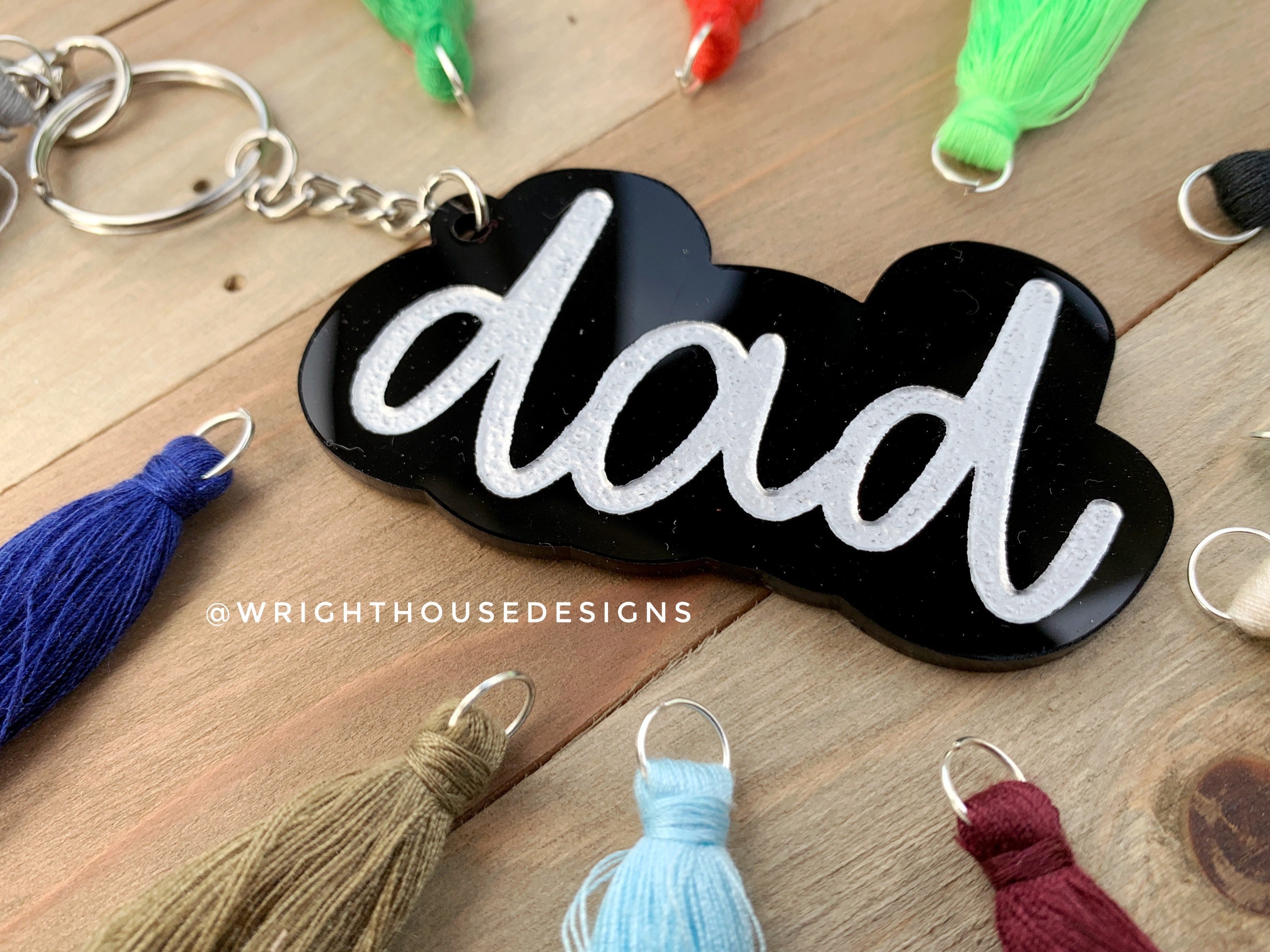 Dad Tassel Acrylic Keychain - Customized - Father's Day Present - Gift For Him