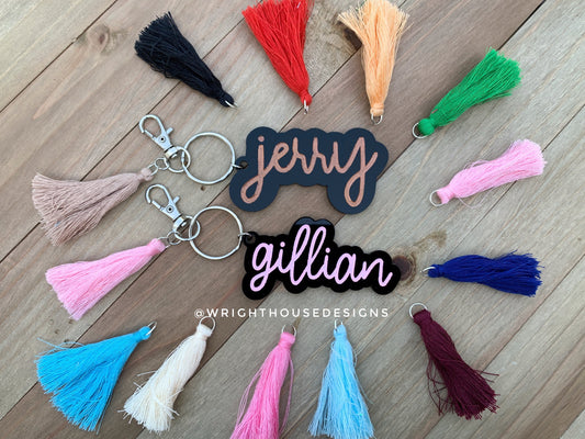 Personalized Tassel Acrylic Keychain - Mother's Day- Father's Day  - Gift For Her - Gift For Him