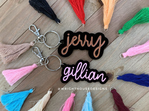 Personalized Tassel Acrylic Keychain - Mother's Day- Father's Day  - Gift For Her - Gift For Him