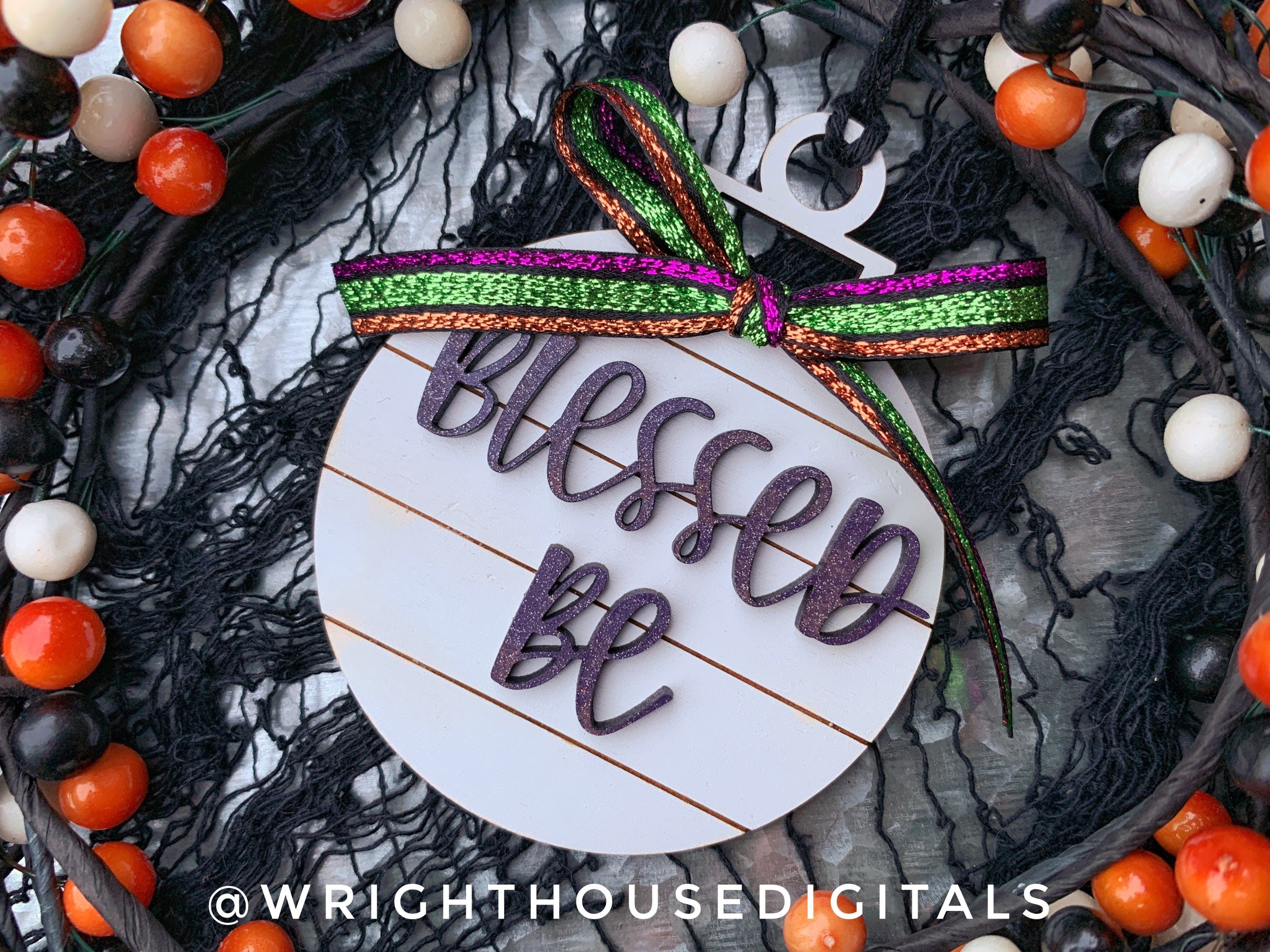 Witchy Halloween Tree Decor - Shiplap Wooden Tree Ornaments - Gothic Fireplace Mantel Accents - Seasonal Tiered Tray and Coffee Bar Decor