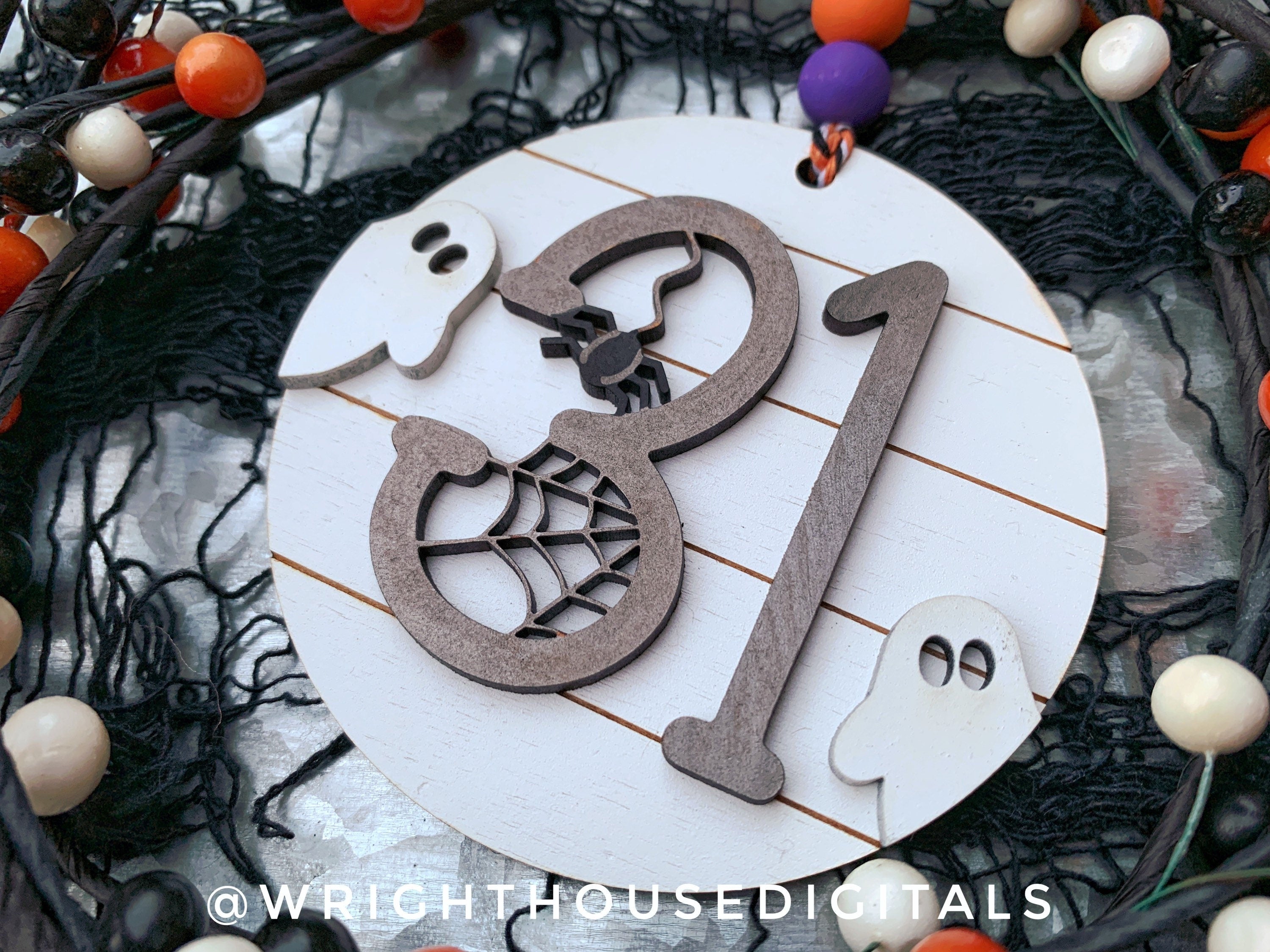 DIGITAL FILE - Halloween Icons - 31 and Cobwebs - Shiplap Style Doodle Ornaments - SVG Cut File For Glowforge - Cut Files For Lasers