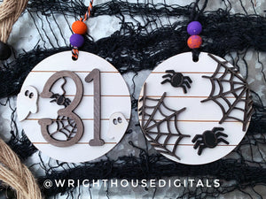DIGITAL FILE - Halloween Icons - Shiplap Rustic Farmhouse Style - Doodle Ornaments - SVG Cut File For Glowforge - Cut Files For Lasers