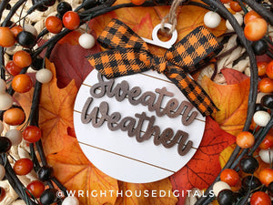 Pumpkin Lovers - Autumn Shiplap Wooden Tree Ball Ornament Set of 5 - Christmas Tree - Stocking Stuffer - Present Tag - Place Setting