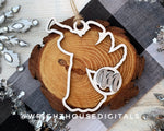 Load image into Gallery viewer, Personalized Angel Memorial - Monogram Name Initial - Wooden Christmas Tree Ornament - Gift Bag Tag - Handmade - Winter Decor - Holiday Gift

