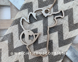 Personalized Angel Memorial - Monogram Name Initial - Wooden Christmas Tree Ornament - Gift Bag Tag - Handmade - Winter Decor - Holiday Gift