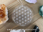 Load image into Gallery viewer, Flower of Life - Geometric Shape - Crystal Grid - Sun Catcher - Clear Acrylic Ornament
