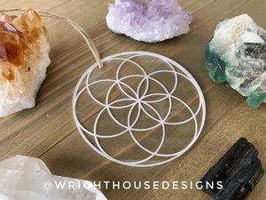 Seed Of Life - Crystal Grid - Sun Catcher - Clear Acrylic Ornament