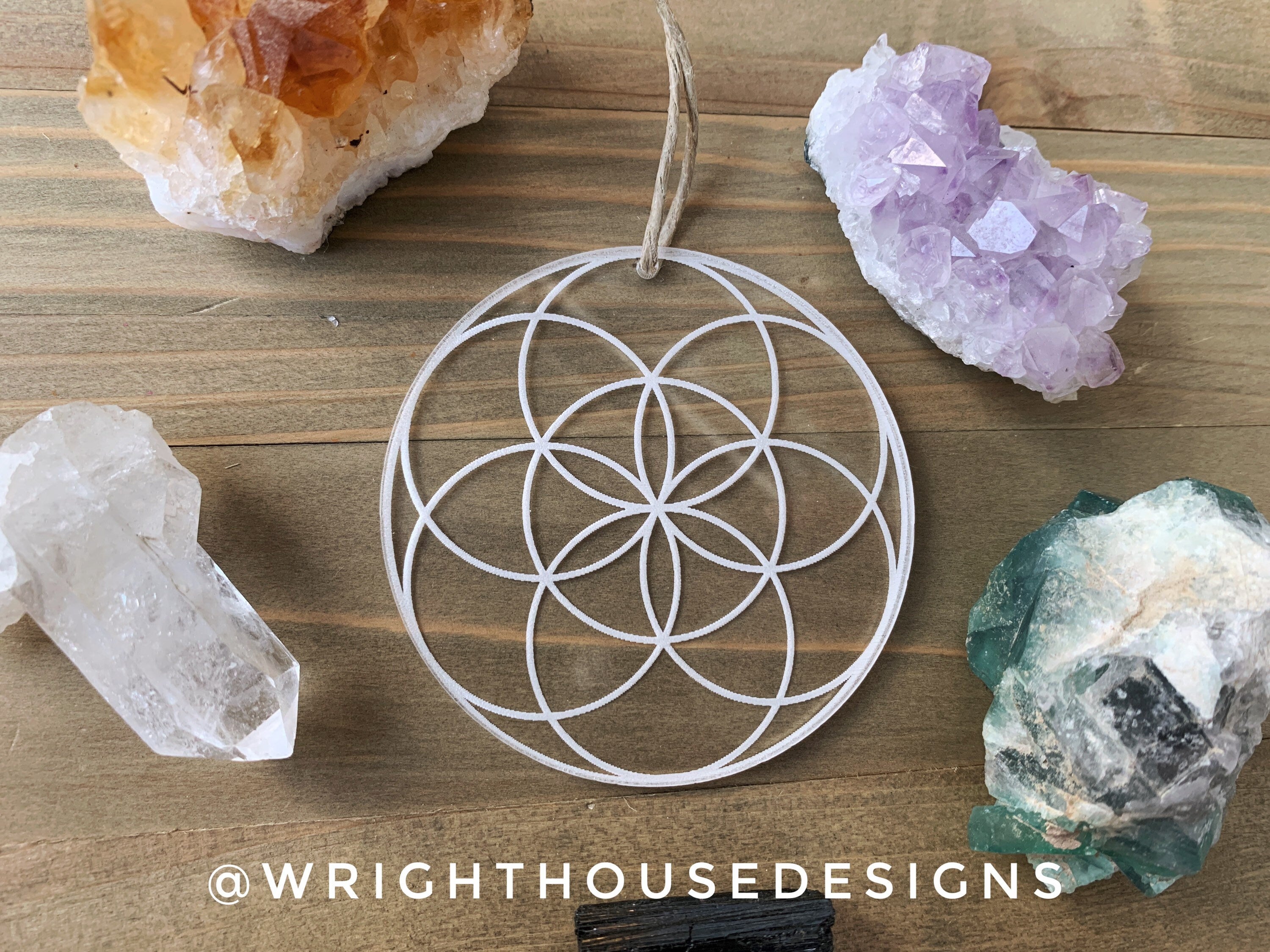 Seed Of Life - Crystal Grid - Sun Catcher - Clear Acrylic Ornament