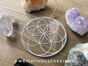 Seed Of Life - Crystal Grid - Sun Catcher - Clear Acrylic Ornament