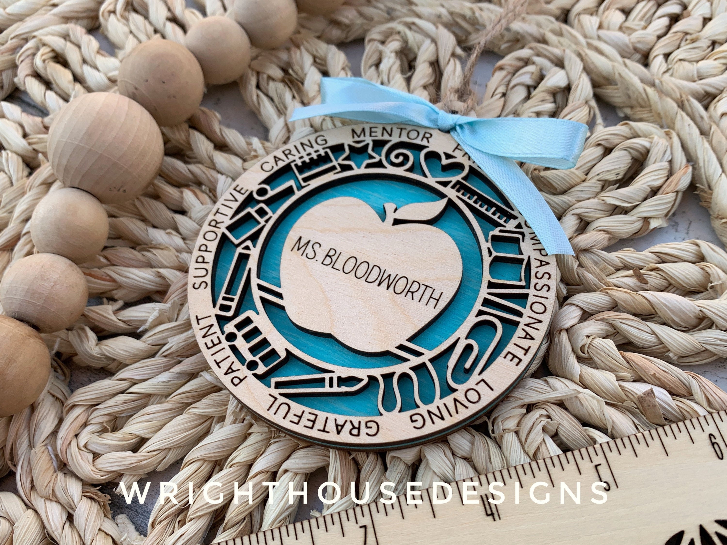 Personalized Teacher Inspirational Wooden Christmas Ornament - Back To School - Teacher Appreciation Gift