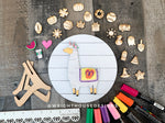Load image into Gallery viewer, Llama Interchangeable Sign - Blank Unfinished DIY Craft - Family Paint Night - Kids Art Project - Shelf Sitter Round Sign With Stand
