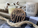 Load image into Gallery viewer, Coffee Wooden Drink Coaster Set - Coffee Table Accessories - Coffee Lover Coasters For Enthusiasts
