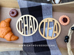 Load image into Gallery viewer, Chai Tea Wooden Drink Coaster Set - Coffee Enthusiast Table Accessories - Coffee and Tea Lover Coasters

